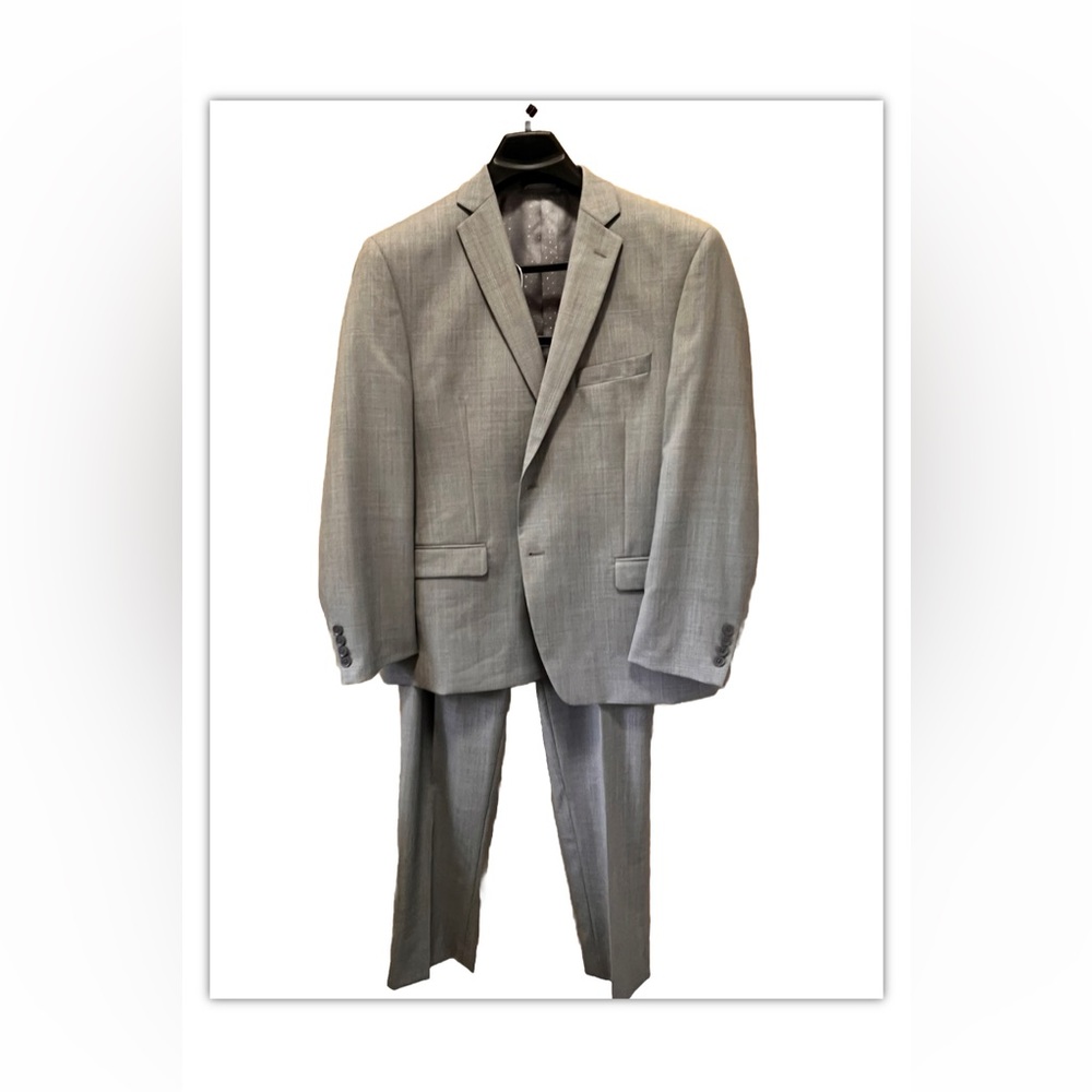 COLLECTION MICHAEL STRAHAN Mens Two Piece Suit Jacket 44S Pant 36Wx32L Gray